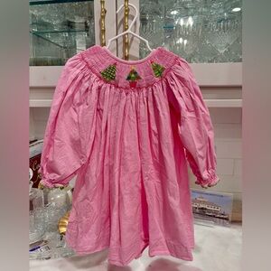 Pink Smocked Christmas Dress